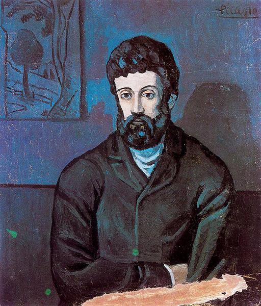 Pablo Picasso Oil Painting Male Portraits Man In Blue